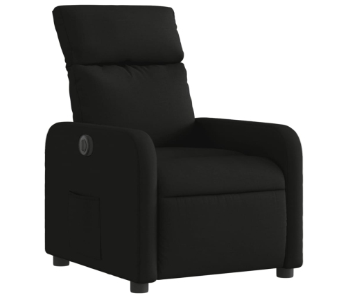 Sillón reclinable eléctrico de tela negro