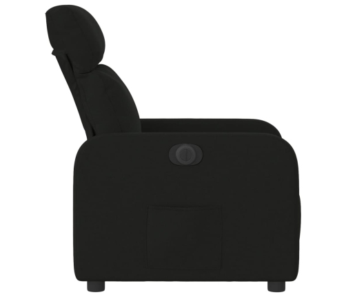 Sillón reclinable eléctrico de tela negro