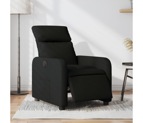 Sillón reclinable eléctrico de tela negro