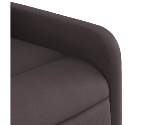 Sillón reclinable eléctrico tela marrón oscuro