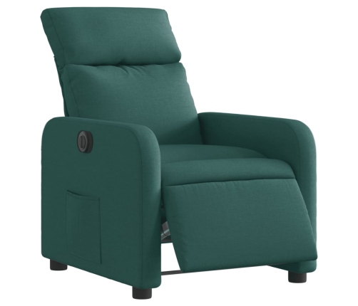 Sillón reclinable eléctrico tela verde oscuro