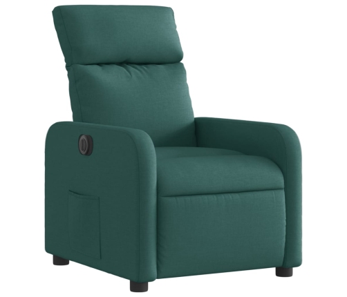 Sillón reclinable eléctrico tela verde oscuro