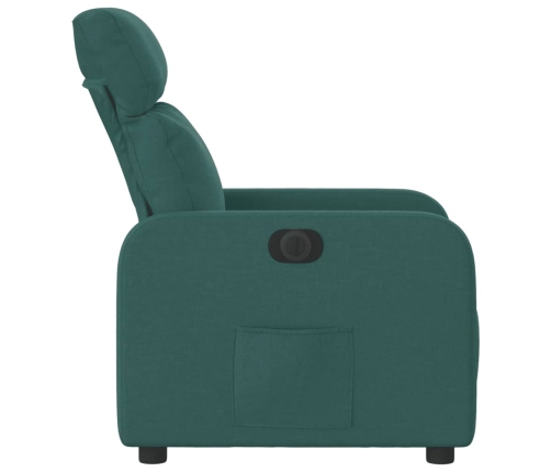 Sillón reclinable eléctrico tela verde oscuro