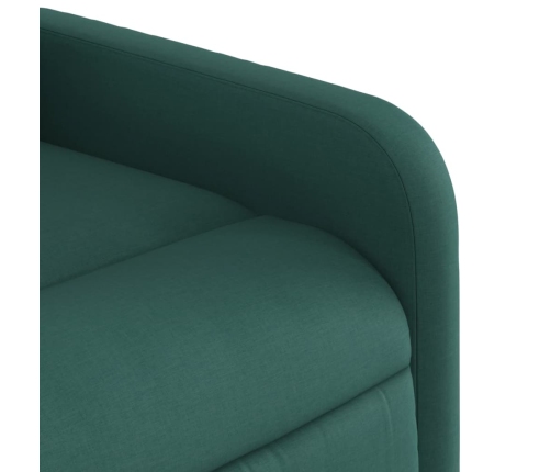 Sillón reclinable eléctrico tela verde oscuro