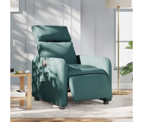 Sillón reclinable eléctrico tela verde oscuro