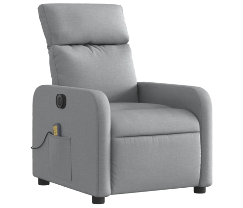 Sillón reclinable de masaje eléctrico tela gris claro