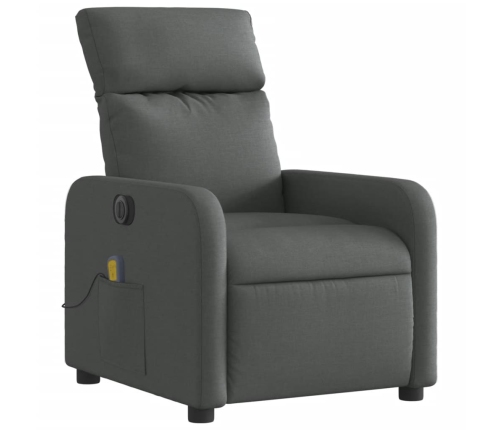 Sillón reclinable de masaje eléctrico tela gris oscuro