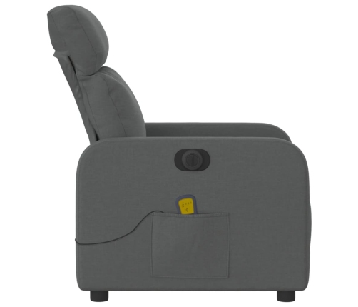 Sillón reclinable de masaje eléctrico tela gris oscuro