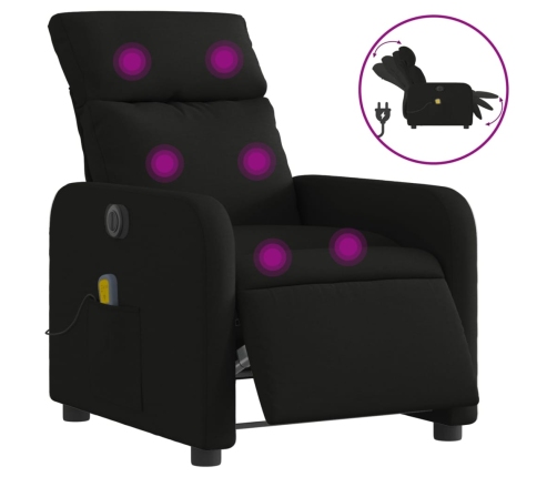 Sillón reclinable de masaje eléctrico tela negro