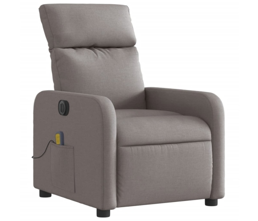 Sillón reclinable de masaje eléctrico tela gris taupe