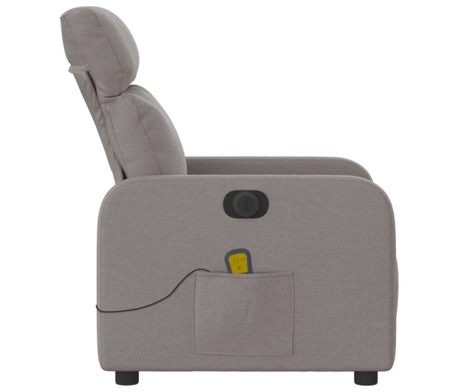 Sillón reclinable de masaje eléctrico tela gris taupe