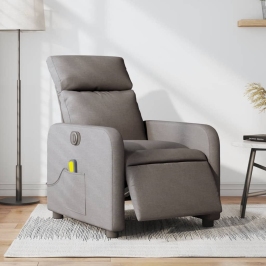 Sillón reclinable de masaje eléctrico tela gris taupe