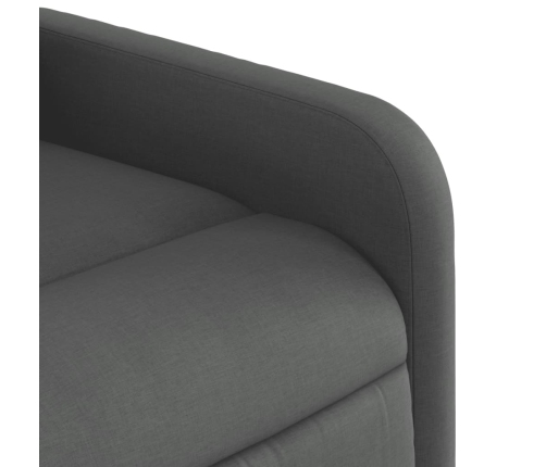 Sillón reclinable elevable de tela gris oscuro