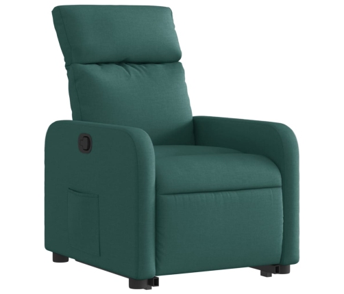 Sillón reclinable elevable tela verde oscuro