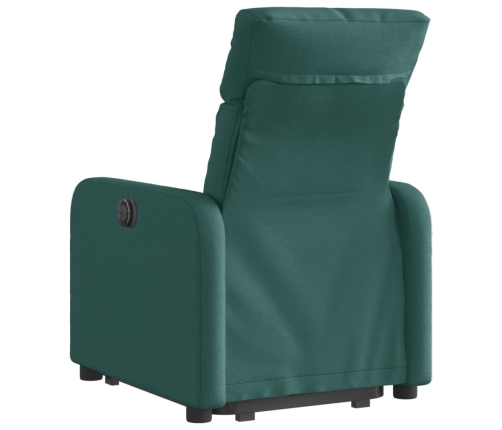 Sillón reclinable elevable tela verde oscuro