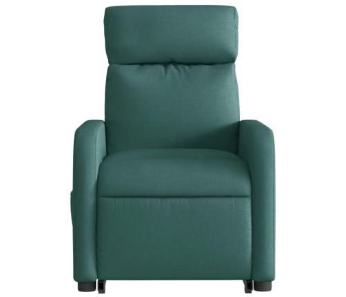 Sillón reclinable elevable tela verde oscuro