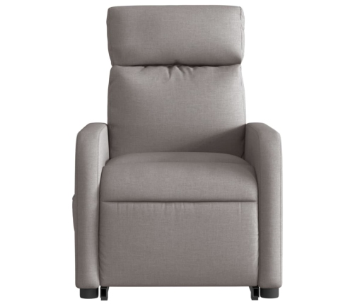 Sillón reclinable elevable tela gris taupe