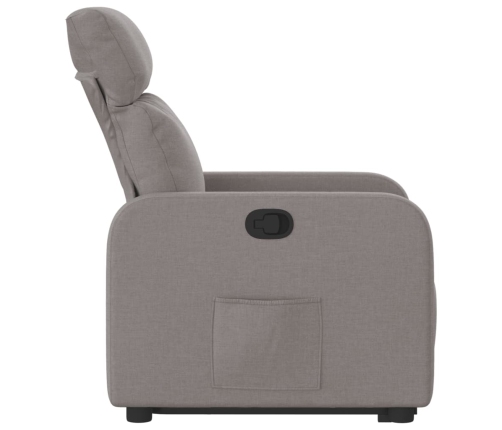 Sillón reclinable elevable tela gris taupe