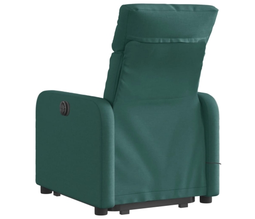 Silla de masaje reclinable de pie de tela verde oscura