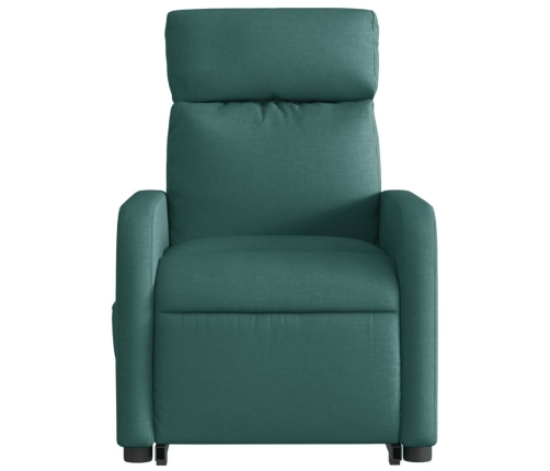 Silla de masaje reclinable de pie de tela verde oscura