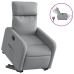 Sillón eléctrico reclinable elevable de tela gris claro