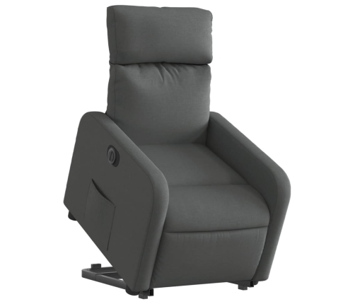 Sillón eléctrico reclinable elevable de tela gris oscuro