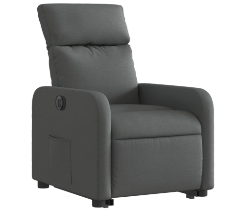 Sillón eléctrico reclinable elevable de tela gris oscuro