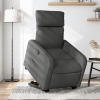 Sillón eléctrico reclinable elevable de tela gris oscuro