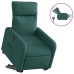 Sillón eléctrico reclinable elevable de tela verde oscuro