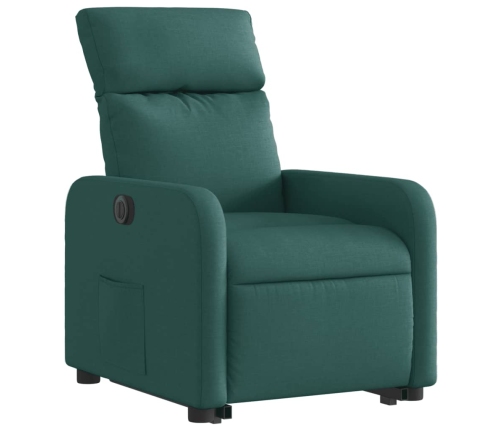 Sillón eléctrico reclinable elevable de tela verde oscuro