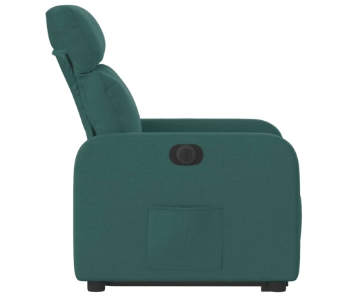 Sillón eléctrico reclinable elevable de tela verde oscuro