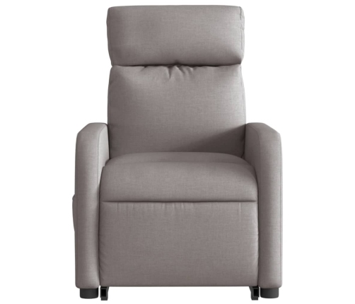 Sillón eléctrico reclinable elevable de tela gris taupe