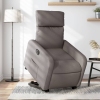 Sillón eléctrico reclinable elevable de tela gris taupe