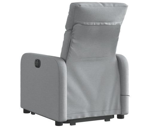 Sillón de masaje eléctrico reclinable elevable tela gris claro