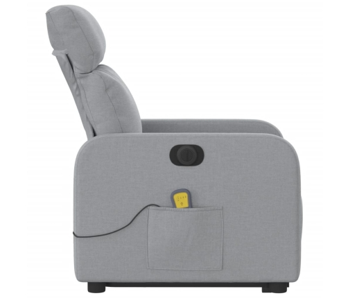 Sillón de masaje eléctrico reclinable elevable tela gris claro