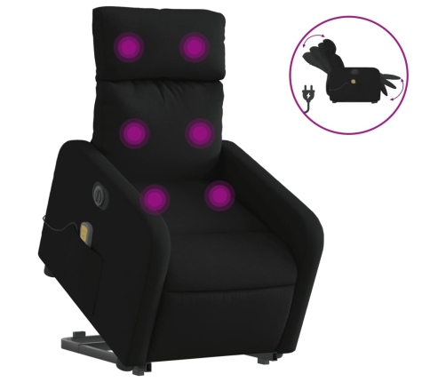 Sillón de masaje eléctrico reclinable elevable tela negro