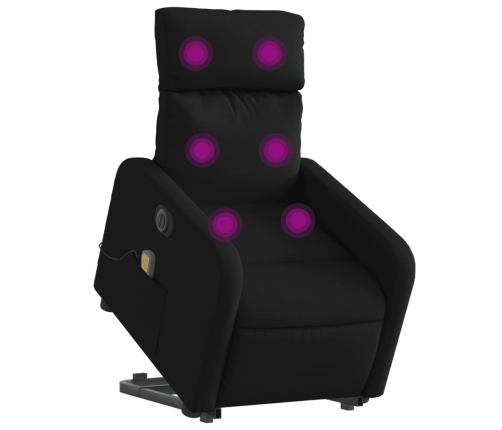 Sillón de masaje eléctrico reclinable elevable tela negro