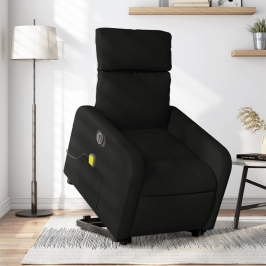 Sillón de masaje eléctrico reclinable elevable tela negro