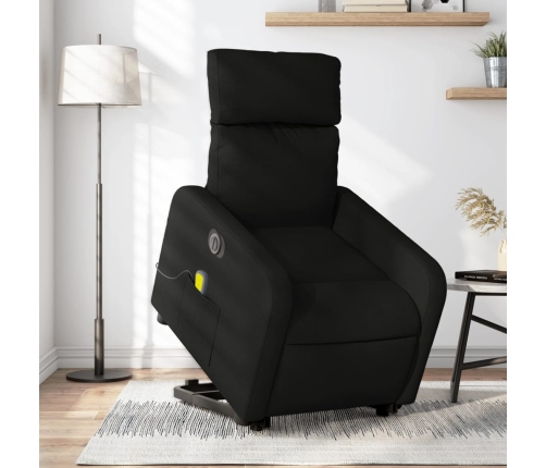 Sillón de masaje eléctrico reclinable elevable tela negro