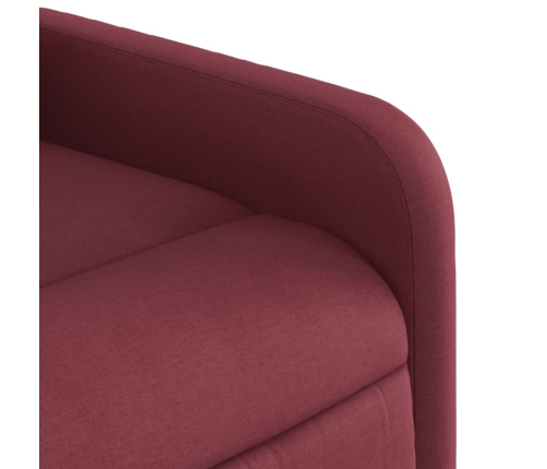 Sillón de masaje elevable eléctrico tela rojo tinto