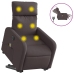 Sillón masaje eléctrico reclinable elevable tela marrón oscuro