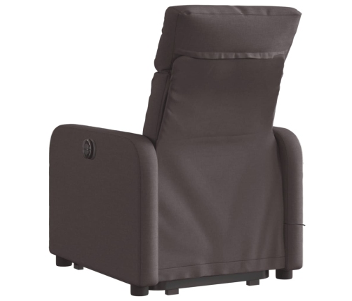 Sillón masaje eléctrico reclinable elevable tela marrón oscuro