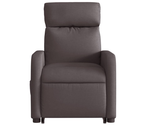 Sillón masaje eléctrico reclinable elevable tela marrón oscuro