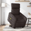 Sillón masaje eléctrico reclinable elevable tela marrón oscuro