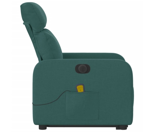 Sillón masaje eléctrico reclinable elevable tela verde oscuro