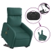 Sillón masaje eléctrico reclinable elevable tela verde oscuro