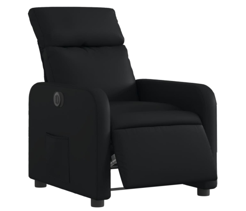 Sillón reclinable eléctrico de cuero sintético negro