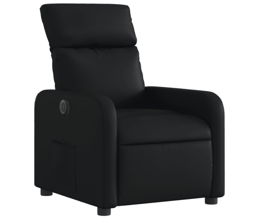 Sillón reclinable eléctrico de cuero sintético negro