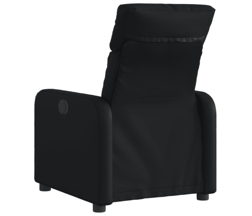 Sillón reclinable eléctrico de cuero sintético negro