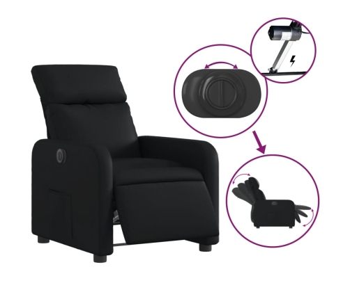 Sillón reclinable eléctrico de cuero sintético negro